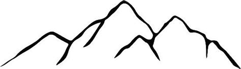 Printable Outline Mountain Stencil